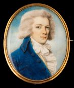 Circle of Andrew Plimer [1763-1837]- A miniature portrait of a gentleman,:- head and shoulders,