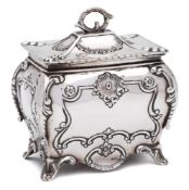 An Edward VII silver tea caddy, maker George Nathan & Ridley Hayes, Chester,