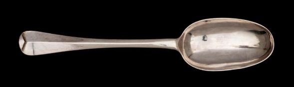 A Queen Anne silver Hanoverian pattern table spoon, maker William Scarlett, London,