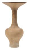 *Lucie Rie DBE (1902-95) a porcelain bottle vase: of baluster form with slender raised neck and