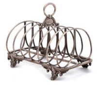 A William IV silver six-division toast rack, maker Edward, Edward Jnr, John and William Barnard,