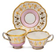A Flight Barr & Barr trio and cup and saucer together with a Barr Flight Barr trio: the former