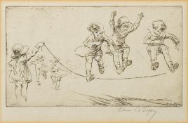 * Eileen Alice Soper [1905-1996] - Skipping; Netball:- two etchings, each signed in pencil,