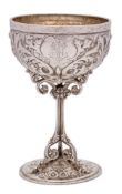 A Victorian silver wine goblet, maker Robert Hennell III, London, 1858: monogrammed,