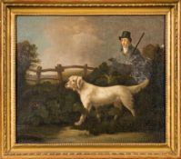 Attributed to Samuel Alken [circa 1784-1825]- Huntsman with retriever dog in a landscape,