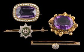 A green enamelled regimental bar brooch 'The Cheshire Regiment',