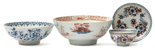 Two Liverpool slop bowls and a similar teabowl and saucer: the larger bowl [Richard Chaffers]