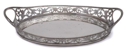 A Dutch silver twin handled tray,