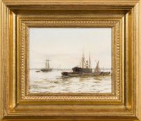 Edwin Henry Eugene Fletcher [1857-1945]- Busy river scene, probably The Thames,