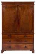An early 19th Century mahogany linen press:,