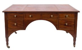 An early 19th Century partners mahogany library table:,