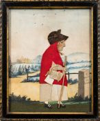 A George Smart of Frant feltwork collage picture of 'The Goosewoman': depicting Elizabeth Horn