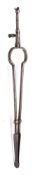 A pair of 18th Century wrought iron ember tongs: 38cm long.