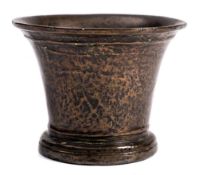 A late 18th Century small bronze mortar: bears a faint scratchmark 'T' for Thomas Sturton and a