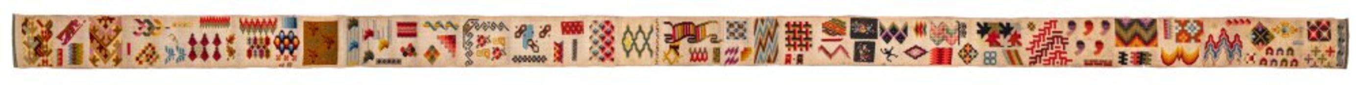 A 19th Century needlework and woolwork sampler: displaying some eighty types of stitching and