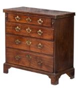 A George II mahogany bachelor's chest:, with a rectangular hinged top,
