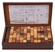 A collection of one hundred and three 19th Century timber samples: contained in a mahogany case.