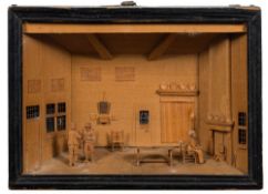 A Dutch carved cedar diorama by Cornelis Bavelaar [1747-1830]: depicting a finely detailed Dutch