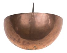 An unusual 19th Century copper quarter sphere:, probably a cooking hastener,