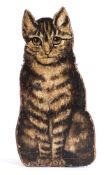A late 18th/early 19th Century polychrome dummy board: realistically painted as a seated cat,