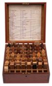 A collection of sixty seven Philippine timber samples: contained in a fitted case dated 1911,