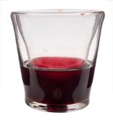 A deception tumbler: probably American and of hollow mildly tapering form the interior partially