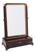 A George II mahogany swing frame platform toilet mirror:,