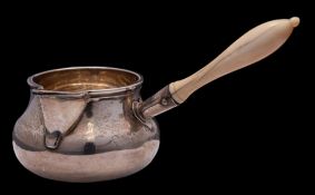 A George II silver miniature brandy warmer, maker's mark worn, London,