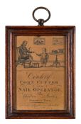 The trade card for Cordery:, 'Corn Cutter and Nail Operator', 13 Charlton Street, Sommers Town,
