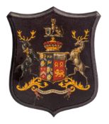 A 19th Century gilt and painted armorial shield, for Viscount Sidmouth: 14cm high.