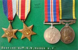 A World War II group of four medals to 4267199 Sjt. G. R. Mason. N.F.