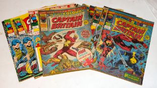 Marvel Comic UK 'Captain Britain': and incomplete run of thirty - three issues from No 1 to 39,