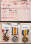 A WWI trio to 'R-13396 L Cpl W S Palethorpe KR Rif R'.