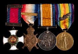 A WWI DSO group of four to 'Lieut R A B P Watts Som, LI':, George V Distinguished Service Order,