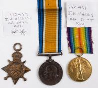 A WWI trio to '132437 J H Harris Ch Shpt RN':.