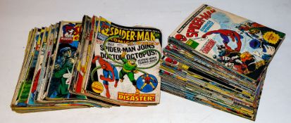 Marvel Comic UK 'Spider-Man Comics Weekly'; an incomplete run No 50-157, 1974-76 ( some duplicates).