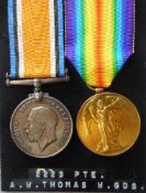A Great War pair to 2223. Pte. A. W. Thomas. W. Gds., includes War and Victory Medal.