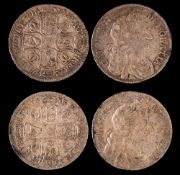 Two Charles II halfcrowns 1677 and 1683.