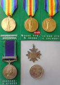 Three Great War Victory medals: to 76236. Pte. A. G. Hill, 80025. Pte. G. Brown and 101535. Pte. C.