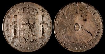 8 Reales 1796, counterstamped Forgery.