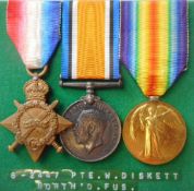 A World War I trio to 6-2447. Pte. W. Diskett. North'd Fus.
