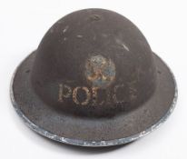 A WWII Special Constable Police Brodie helmet:, with original liner stamped and dated 1939.