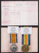 A WWI pair to '275789 Pte W Williams Sher, Rang' (Nottingham Yeomanry Sherwood Rangers):.