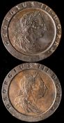Two better grade 1797 twopences.