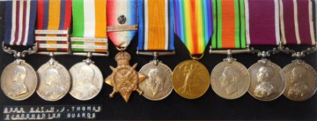 An impressive World War One Military Medal group of nine medals to 6268 Sjt. H. J. Thomas 2/G.