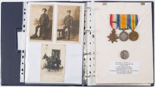 A WWI trio and wound badge to '70757 Dvr J Course RFA:, 1914 (Mons) Star with clasp,