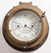 A circular brass bulkhead ship's log dial by Thomas walker & Son, Birmingham:,