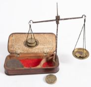 An 18th century sovereign scale by S Alsop of Baslow, 1774:,