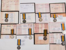 A group of ten WWI War Medals:,