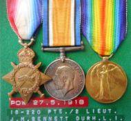 A Great War trio: to 18-220. Pte. / 2 Lieut. J. M. Bennett. Durh.L.I.